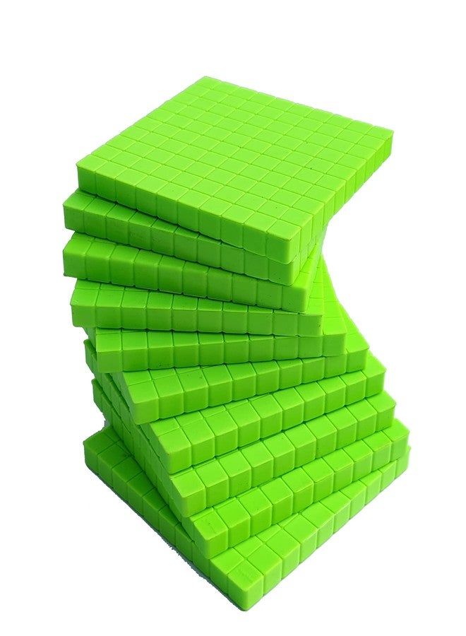 StepsToDo 131 Pieces Base Ten Blocks Kit. Place Value Mats and Activity Instruction Book. Teaching Aid. Build Solid Foundation of Number Sense and Place Value. Place Value Blocks. (Green) - Image 4